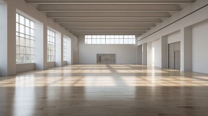 Spacious Gallery Interior: Minimalism and Natural Light
