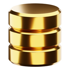 3d golden database icon
