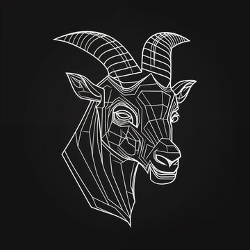 Sculpting Grace: A Majestic Goat in Illustrative Harmony