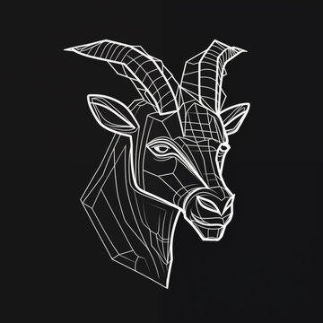 Sculpting Grace: A Majestic Goat in Illustrative Harmony