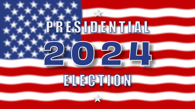 2024 USA presidential election with American flag background