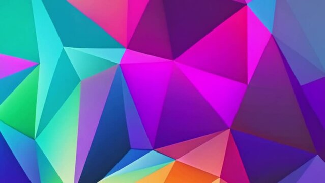polygonal colorful abstract background. Hypnotic lights motion