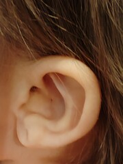 close up of a ear