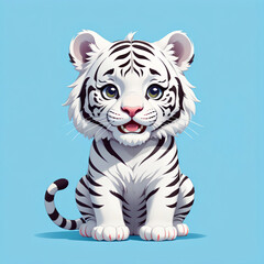 Fototapeta premium Cartoon baby white tiger #27