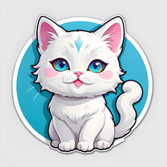 white cat sticker