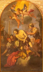  VICENZA, ITALY - NOVEMBER 6, 2023: The painting of Martyrdom of St. Florian in Basilica dei Santi Felice e Fortunato by unknown artist. © Renáta Sedmáková