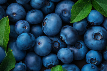 Fototapeta premium Freshly picked blueberries organic background, Fresh Blueberries Background.