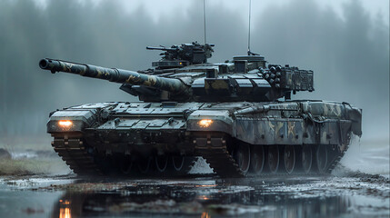 Dominating the Battlefield: Powerful Military Tank Unleashes Armored Fury in Modern Warfare, Generative Ai