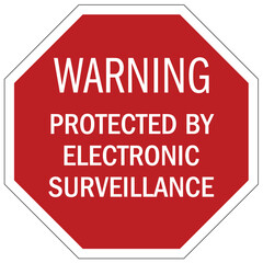 Security alarm sign protected by electronic surveillance