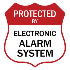 Security alarm sign protected by electronic alarm system
