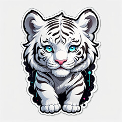 Obraz premium white tiger sticker #6
