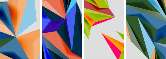 Triangle low poly mosaic posters. Vector illustration For Wallpaper, Banner, Background, Card, Book Illustration, landing page