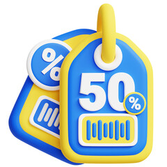 Discount Tag 3d icon illustration. Great for business, technology, company, websites, apps, education, marketing and promotion. E-Commerce 3d graphics.