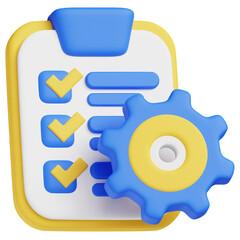 Project Task Manager 3d icon illustration: Ideal for business, technology, websites, apps, education, marketing. Modern 3D design graphics.