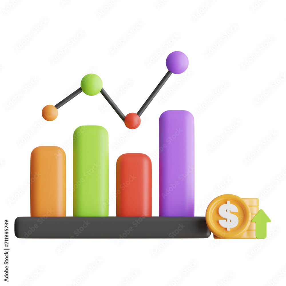 Poster 3d growth model nurturing business expansion. 3d illustration, 3d element, 3d rendering. 3d visualiz