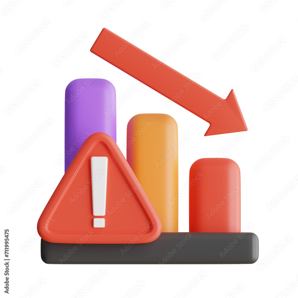 Poster 3d recession model strategies for economic downturns. 3d illustration, 3d element, 3d rendering. 3d 