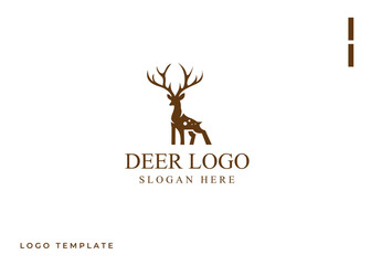 Deer Logo Design Symbol. Deer Vector. Deer Silhouette in minimalist style