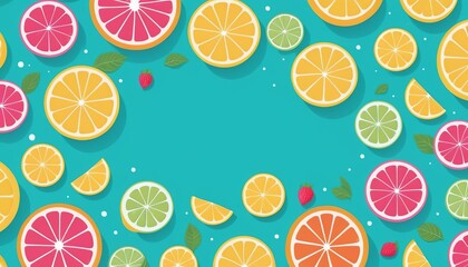 Cute and Fresh Summer Background Illustration