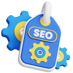 SEO Tag 3d icon illustration. Great for business, technology, company, websites, apps, education, marketing and promotion. Website Optimization 3d graphics.