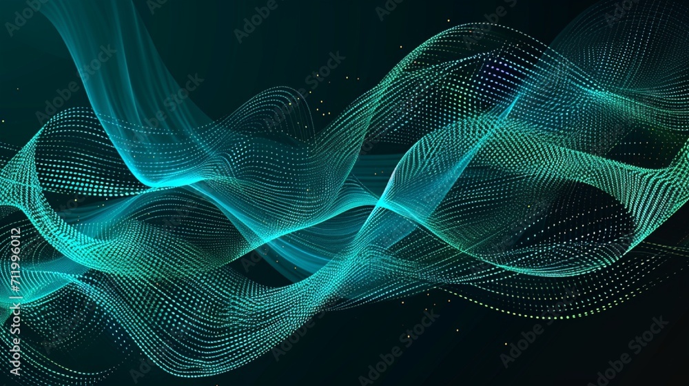 Poster abstract aqua background poster with dynamic waves. technology network vector illustration.