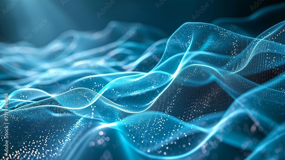 Poster abstract aqua background poster with dynamic waves. technology network vector illustration.