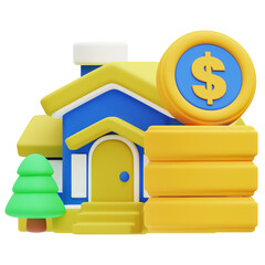 Property Valuation 3d icon illustration. Great for business, technology, company, websites, apps, education, marketing and promotion. Real Estate 3d graphics.