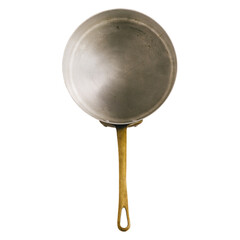Stainless Steel Saucepans isolated on transparent background.Top view. fix with your project element.