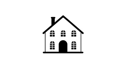 professional logo house in black on a white background.