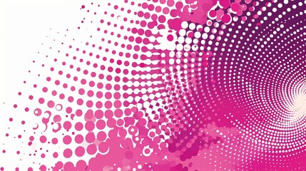 Abstract background with circles and halftone dots pattern. Pink and white background.