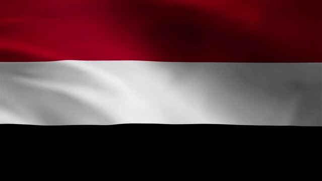 4K Ultra HD Realistic Waving Flag Animation of Yemen