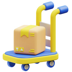 Trolley 3d icon illustration. Great for business, technology, company, websites, apps, education, marketing and promotion. Factory Industrial 3d graphics.
