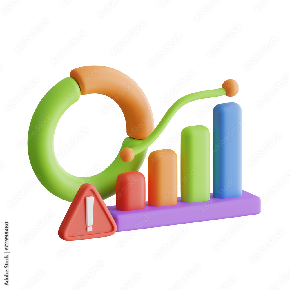 Poster 3d analytics model driving business decisions with data. 3d illustration, 3d element, 3d rendering. 