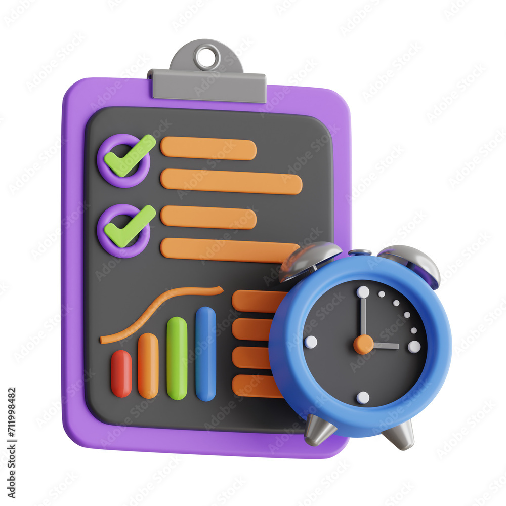 Poster 3d business plan model charting your course for growth. 3d illustration, 3d element, 3d rendering. 3