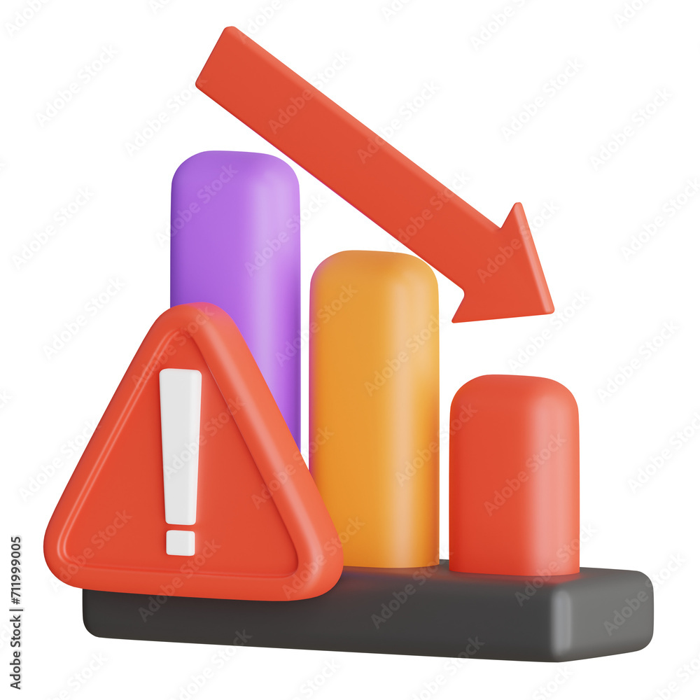 Poster 3d recession model strategies for economic downturns. 3d illustration, 3d element, 3d rendering. 3d 