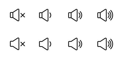 Speaker Set Icon. Sound Icon. volume icon vector illustration