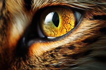 Extreme close-up on one cat's eye.