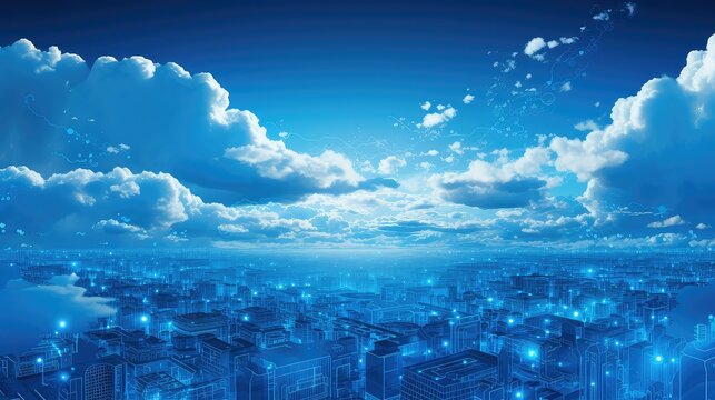 infrastructure cloud tech background illustration scalability networking, data software, platform services infrastructure cloud tech background