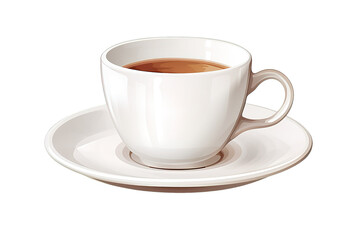 Empty White coffee cup isolated on a Transparent background. Generative AI