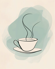 An ultra-minimalistic social media image for National Hot Tea, coffee, hot coco, hot liquid day