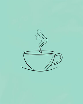 An ultra-minimalistic social media image for National Hot Tea, coffee, hot coco, hot liquid day