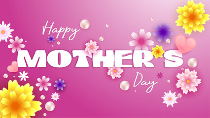 Colorful colourful vector happy mothers day with love. Happy mothers day event poster for greeting design template and mother's day celebration