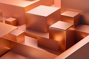 Abstract geometric background with peach fuzz color