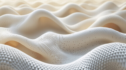 Textured White Fabric Waves