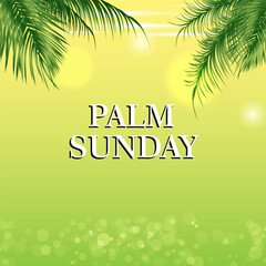 Obraz premium palm sunday vector illustration background. it is suitable for card, banner, or poster