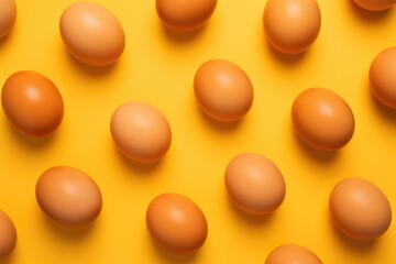 Chicken egg pattern on yellow background.