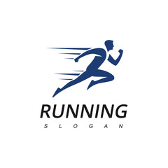 Fototapeta na wymiar Running Man Logo Designs. Delivery Sport Fitness Logo