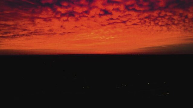 Berea, Ohio sunrise with colorful sky.