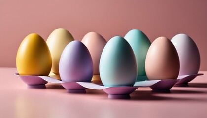 Vibrant row of colorful Easter eggs for festive decoration
