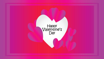 Happy valentines day. Vector banner, greeting card, flayer, poster,  with text Happy valentines day