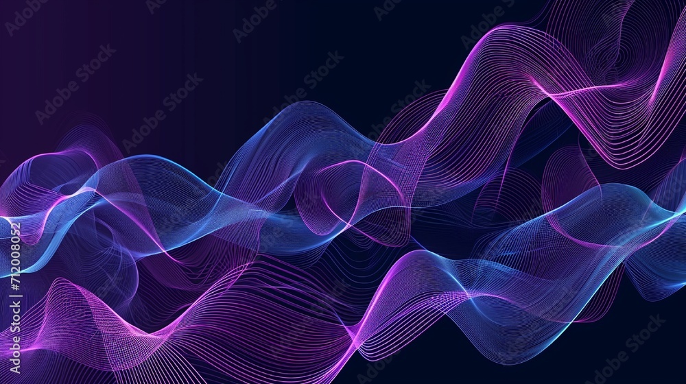 Poster abstract indigo background poster with dynamic waves. technology network vector illustration.
